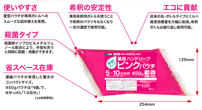 ニイタカ 薬用ハンドソープ ピンクパウチ 450g