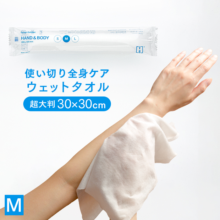 【サンプル】化粧品基準 FSX 紙おしぼり HAND&BODY M 大判ウェットタオル VB-COSME- 1本