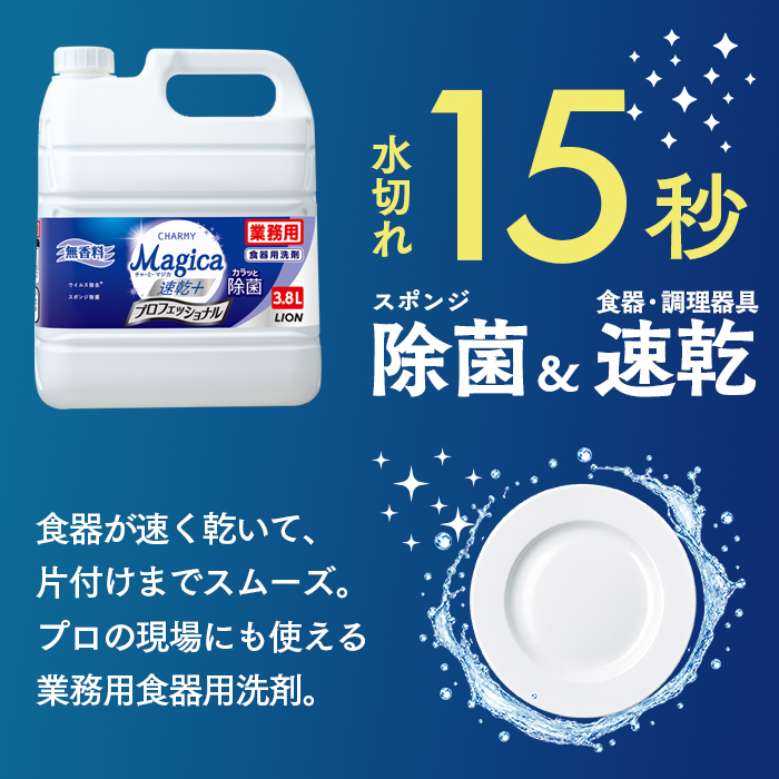 チャーミーマジカ 速乾プラス 3.8L プロフェッショナル 無香料 詰め替え容器セット