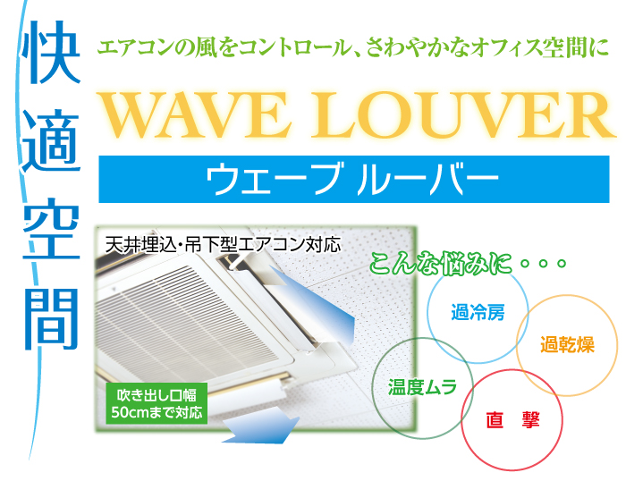 ｴｱｺﾝ用風向き板　WAVE LOUVER ウェーブルーバー GL50 ブラック