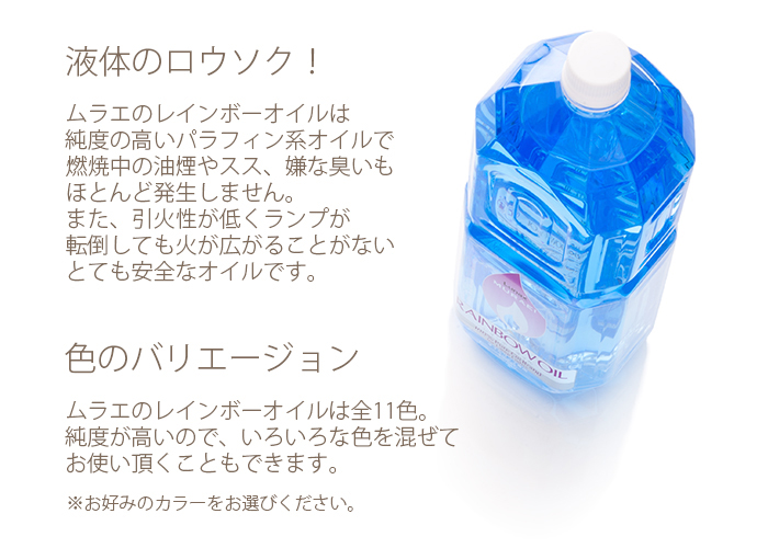 オイルランプセットA Hanakuchi mini OLC-50 レインボーオイル2L×1本セット