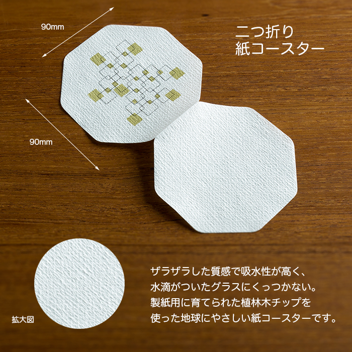 ペーパーコースター リフレコースターV 八角カーキ