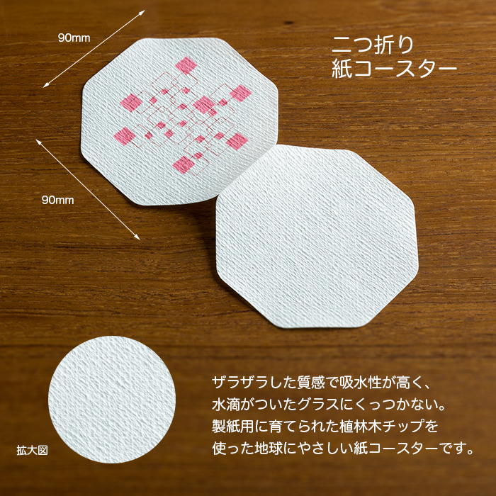 ペーパーコースター リフレコースターV 八角ピンク