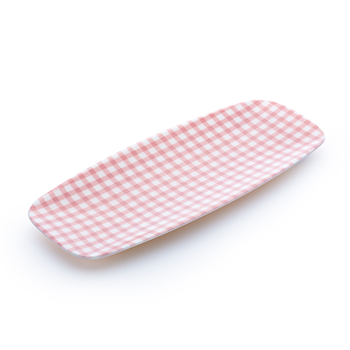 おしぼりトレー チェック ピンク