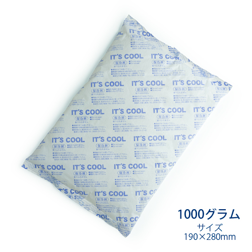 保冷剤 1000グラム It's Cool(イッツクール) I-1000F 不織布 1ケース(16入)