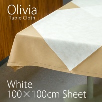 オリビア テーブルクロス ホワイト  100×100cmシート 50枚