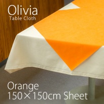 オリビア テーブルクロス オレンジ  150×150cmシート 50枚  【送料無料】