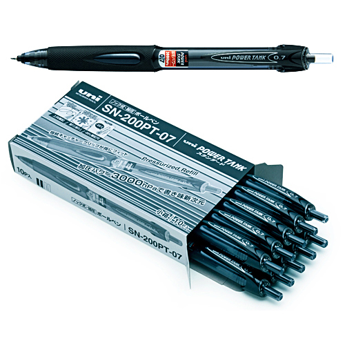 加圧式 油性ボールペン  パワータンクスタンダード  黒0.7mm10本パック
