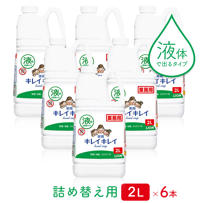 ライオン キレイキレイ  薬用 液体ハンドソープ  2L×6本(ケース)  【送料無料】