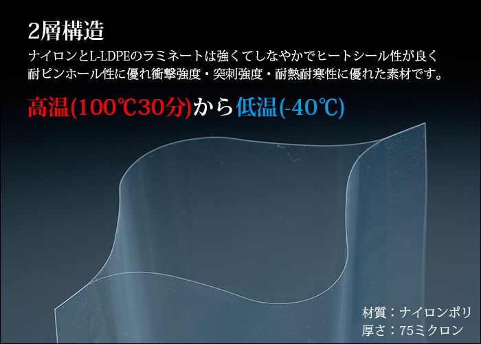 真空パック用ナイロンポリ袋 フジ ナイロンポリ FNP2233(220×330mm) 1000枚(100枚×10袋)／ケース 