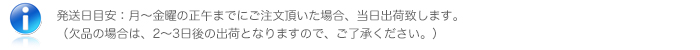 発送日の目安 在庫品